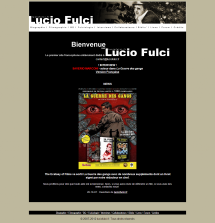 première version du site luciofulci.fr